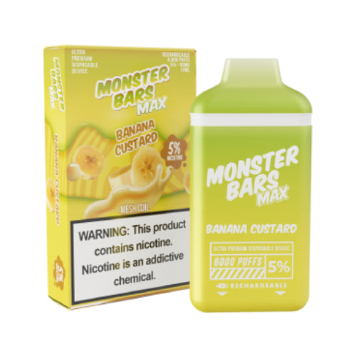 Monster Bars MAX 6000 Banana Custard | Kure Vapes