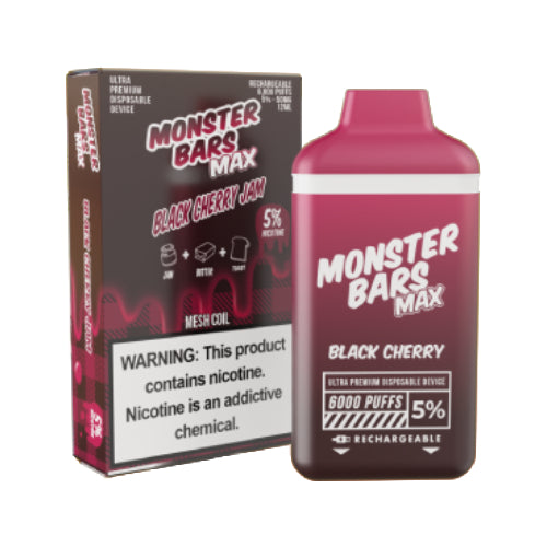 Monster Bars MAX 6000 Black Cherry Jam | Kure Vapes