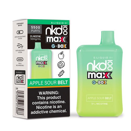 Naked 100 Max G-Box Apple Sour Belt Disposable Vape Pen - eJuice.Deals