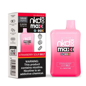 Naked 100 Max G-Box Strawberry Sour Belt Disposable Vape Pen - eJuice.Deals