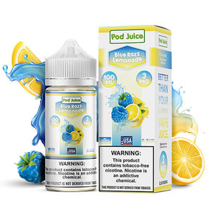 Pod Juice Synthetic Blue Razz Lemonade 100ml | Kure Vapes