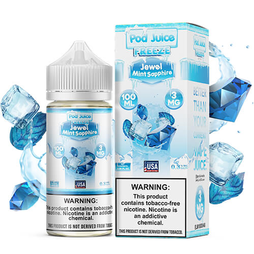 Pod Juice Synthetic Jewel Mint Sapphire Freeze 100ml | Kure Vapes