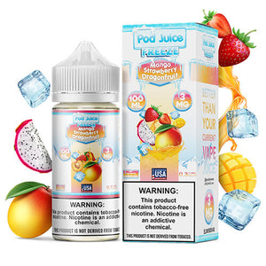 Pod Juice Synthetic Mango Strawberry DragonFruit Freeze 100ml | Kure Vapes