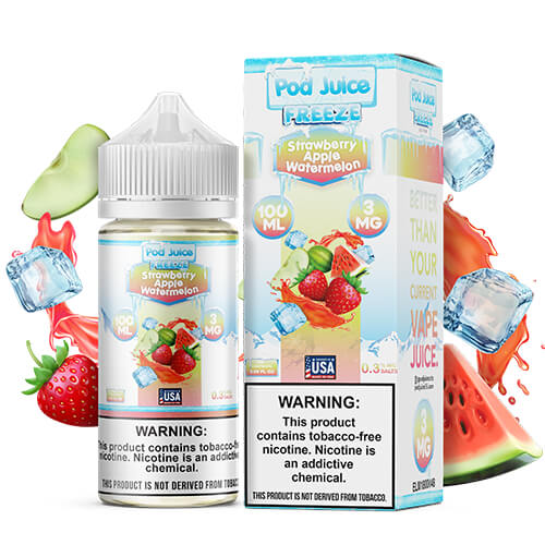 Pod Juice Synthetic Strawberry Apple Watermelon Freeze 100ml | Kure Vapes