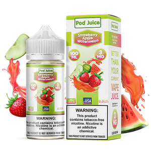 Pod Juice Synthetic Strawberry Apple Watermelon 100ml | Kure Vapes