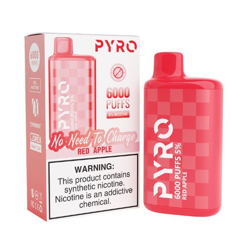Pyro 6000 - Disposable Vape Device - Red Apple