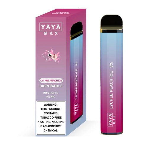 YAYA MAX 2500 NTN Lychee Peachy Ice Disposable Vape Pen - eJuice.Deals